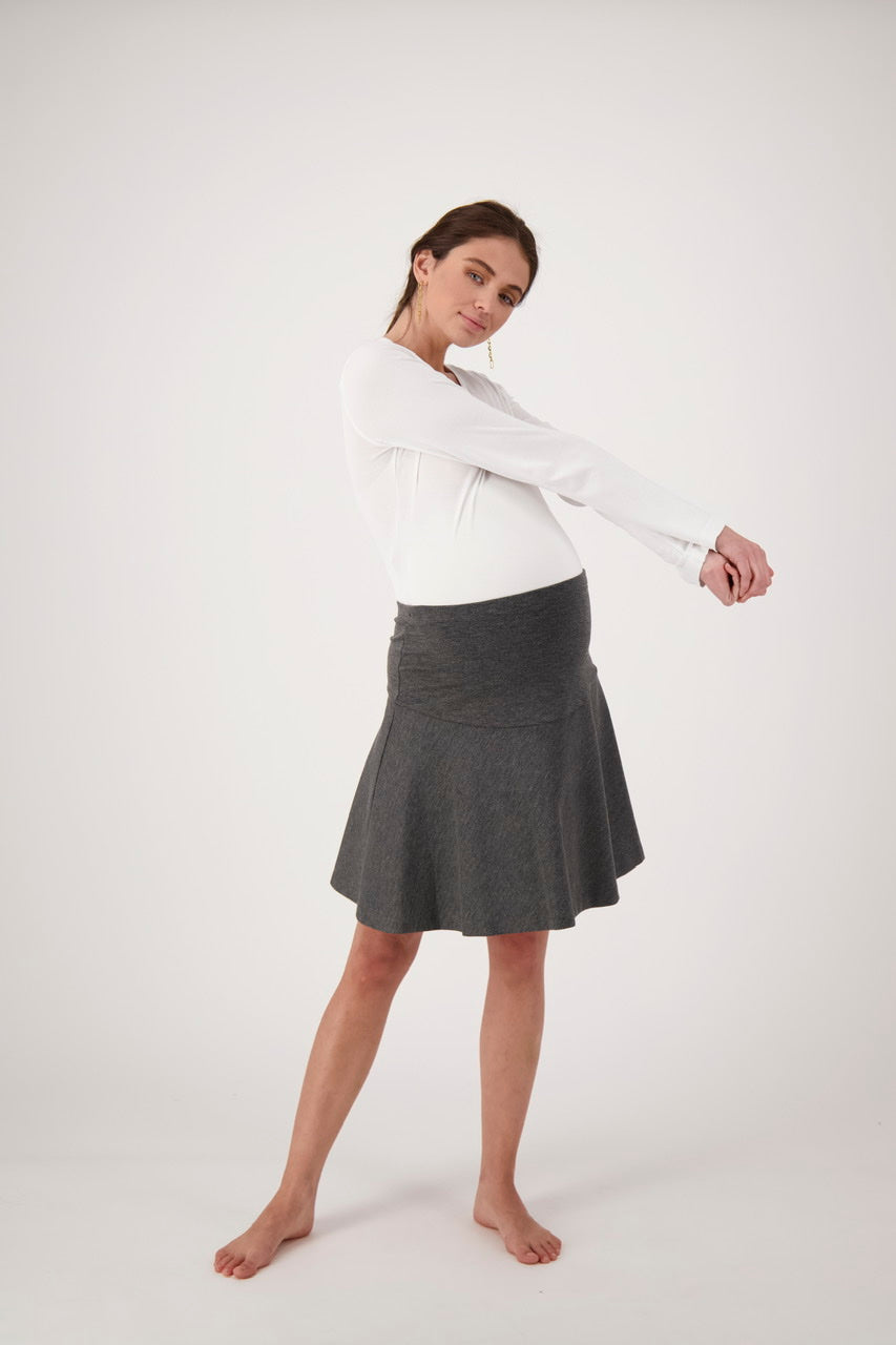 Light Grey Fit & Flare Skirt